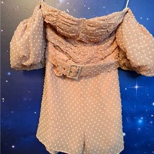 Velvet Rose Pink Off the Shoulder Romper